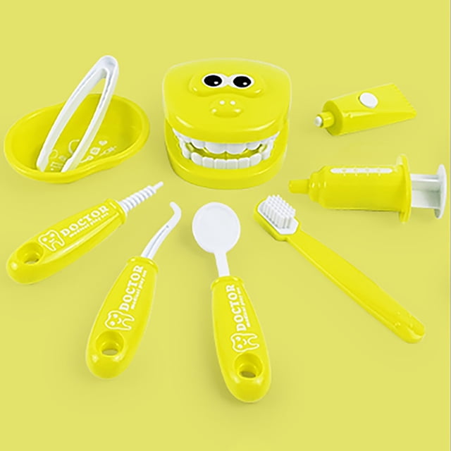 Agiferg 9Pcs/set Kids Pretend Play Toy Dentist Check Teeth Model For Doctors Role Play