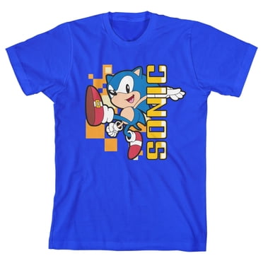 Sonic The Hedgehog Sonic Kick Boy's Royal Blue T-shirt-Large
