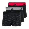 thumbnail image 1 of adidas men boxer shorts, 3-pack - trunks, Active Flex Cotton, logo, solid colour Black/Grey/Red L (Large), 1 of 5