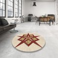 thumbnail image 4 of Ahgly Company Tapis d'Intérieur Lavable en Machine Carré Transitionnel Vanille Or, 7 Pieds Carré, 4 of 7