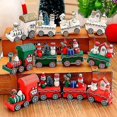 thumbnail image 5 of Ensemble de Jouets de Train en Bois Mignons pour Décorations de Noël, Vert, 5 of 5