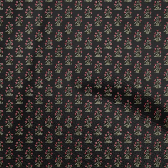 oneOone Georgette Viscose Black Fabric Asian Block Sewing Craft Projects Fabric Prints By Yard 42 Inch Wide