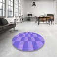 thumbnail image 4 of Ahgly Tapis d'Intérieur Lavable en Machine Carré Transitionnel Mimosa Violet, 5 Pieds Carré, 4 of 7