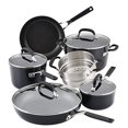 thumbnail image 3 of KitchenAid Batterie de Cuisine Antiadhésive Anodisée Dure/ensemble de Casseroles et Poêles, 10 Pcs, Noir Mat, 3 of 11
