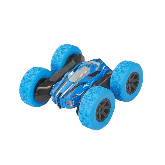 SIYTUAU 24Ghz Remote Control Stunt Rc Car 360° Rotation Off Road Vehicle Toy Double Sided Design Dark Blue Color Kids Electric Car Plastic Material Standard Size Dark Blue