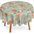 thumbnail image 1 of Mushrooms Round Tablecloth 60 inch,Groovy Hippie Flowers Circle Table Cloth Polyester Waterproof Stain Wrinkle Free Table Cover for Home Kitchen Dining Party Pinic Patio Outdoor Decor, 1 of 6