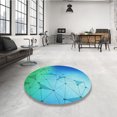 thumbnail image 4 of Ahgly Company Tapis d'Intérieur Lavable en Machine Carré Transitionnel Bleu Lierre, 5 Pieds Carré, 4 of 7