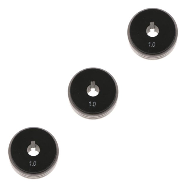 Decodeary Pièces de Rouleau de Rouleau d'Entraînement d'Alimentation de Fil de Mig d'Acier et Argent Noir Durable 0.8-1.0 3Set
