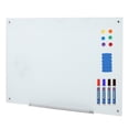 thumbnail image 1 of Magnetic Glass Whiteboard - 24"x18" (60x45cm) White Frameless Dry Erase Board - Ultra-Clear Tempered Glass with 4 Mounting Holes for Office/School/Home (1 Unit), 1 of 7