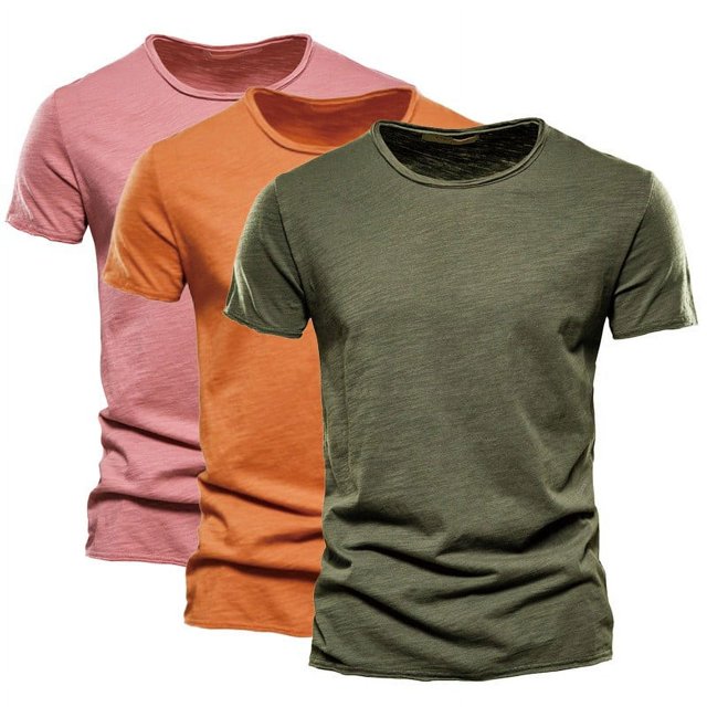 Besolor 3 Pack Men's Summer Shirts Big and Talls Short Sleeve Basic Tees Round Neck Athletic Workout Tee Tops