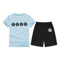 thumbnail image 4 of GDREDA Mini Pant Set Children's Printed Round Neck Short Sleeved T Shirt For Boys And Girls Light Blue,6-7 Years, 4 of 4