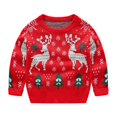 thumbnail image 1 of Baby Christmas Sweater Toddler Reindeer Outfit Red Clothes, 1 of 6