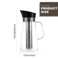 thumbnail image 5 of 1 Pce Cafetière à Infusion à Froid Grande Capacité Pichet d'Eau Cafetière en Verre avec Filtre, 5 of 5