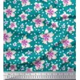 thumbnail image 1 of Soimoi Green Velvet Fabric Leaves & Flower Floral Decor Fabric Printed Yard 58 Inch Wide, 1 of 3