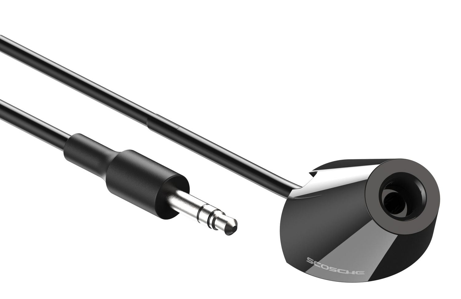 Scosche CAUXMICB4-SP Premium USB-C to 3.5 mm Braided Audio Cable & Relocation Dock Black