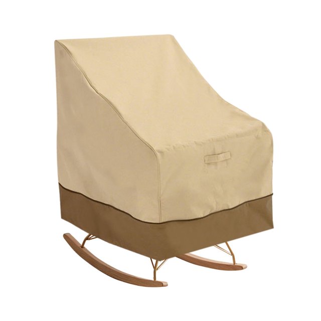 Outdoor Waterproof Rocking Chair Cover Dustproof Silver Coated Cloth Children Park Front Yard Chairs Covers Accessories Beige Brown