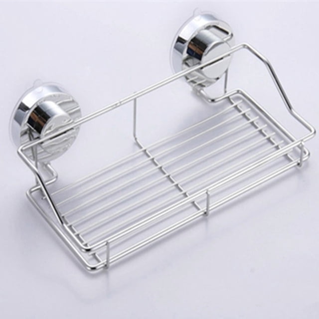 Shower Shelf with Strong Suction Cups Rustproof Chrome Organizer for Bathroom Kitchen No Drill Installation