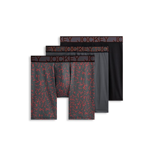 Jockey Men's Active Microfiber 9" Long Leg Boxer Brief - 3 Pack