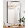 thumbnail image 2 of TROPOW Miroir de Salle de Bain, Miroir Encadré en Métal Noir Mat, Design Élégant à Coins Arrondis, Miroir de Meuble-Lavabo Polyvalent pour Salle de Bain, à Suspendre Horizontalement Ou Verticalement, 24x36 Pouces, 2 of 7