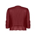 thumbnail image 4 of Women's Half Sleeve Ruffle Sheer Shrug Bolero Cardigan Summer Open Front Chiffon Blouses Tops Burgundy S, 4 of 7