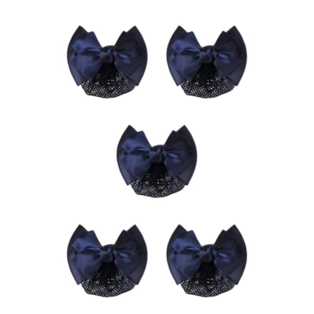 Decodeary Professional Hair Plate Mesh Pocket Practical Snood Net Elegant And Professional blue fine net 5Set