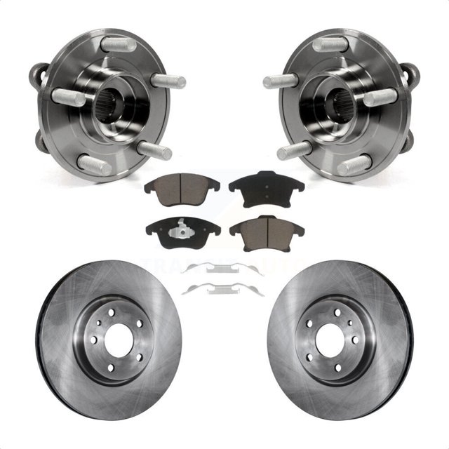 Transit Auto Front Hub Bearing Assembly Disc Brake Rotors and Ceramic Pads Kit for Car Ford Fusion Lincoln MKZ KBB-122018