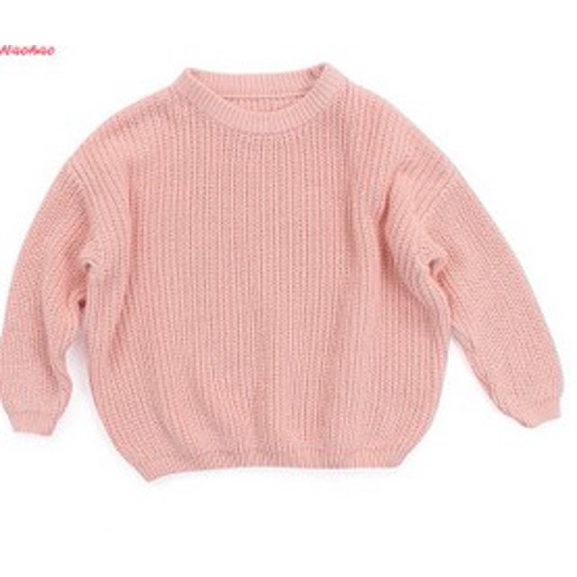 Chandail de Base pour Garçons et Filles, en Laine Épaisse, Uni, Décontracté, à Col Rond, Ample, Doux, pour Enfants