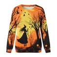 thumbnail image 4 of Tops For Womens Print O Neck Sweatshirt  Neck Fit Pullover Tops Comfortable Long Sleeve Workout Shirts Loose Blouse, 4 of 4
