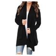 thumbnail image 1 of UPPADA Long Button Down Cardigans for Women Dressy Cardigan Open Front Sweater Open Back Sweatshirts with Pockets Black,XXL, 1 of 6
