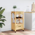 thumbnail image 3 of vidaXL Kitchen Trolley Rolling Cart on Wheels Living Room Solid Wood Pine, 3 of 6