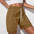 thumbnail image 4 of Plebaso Womens Casual Shorts Summer Drawstring Loose Shorts Solid Color Lightweight Walking Shorts for Women, 4 of 7