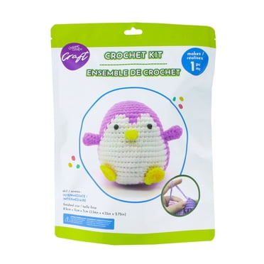 UNIQUE CREATIV CRAFT Crochet Kit - Penguin, 1 pc, Age 8+, Intermediate, 8.5 × 11 × 7 cm (2.8 in)