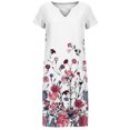 thumbnail image 4 of SMihono Robe d'Été Grande Taille pour Femmes 2023 Manches Courtes Robes Mode Fleurs Imprimées Taille Robe Soleil Col en V Longueur Genou, 4 of 5