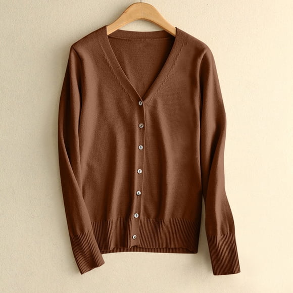 Styesk Cardigans pour Femmes Légers à devant Ouvert Cardigans à Boutons Manches Longues Cardigans en Tricot Crochetés Polyvalents Couleur Unie Tenues d'Automne Décontractées Coupe Ample Chandails Surdimensionnés