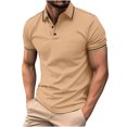 thumbnail image 2 of Jovati Chemise Décontractée à Manches Courtes à Col Rabattu pour Hommes, Tissu en Polyester, Coupe Confortable Respirante, Design Uni, Lavable à la Machine, Épaisseur Standard, 2 of 5