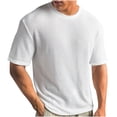 thumbnail image 1 of DPTALR Men's Summer Solid Round Neck Short Sleeved Knitted T-shirt, 1 of 5