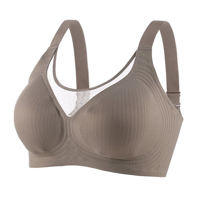 LOVZFMLL Soutien-Gorge pour Femmes Mode Femmes Couleur Unie Transparent Sans Armatures Bonnets Fixes Rassemblement Soutien-Gorge Quotidien Café 2TG
