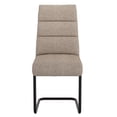 thumbnail image 2 of Moderne Tissu et Métal Chaise, Jeu de 2 - Beige et Noir, 2 of 8