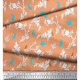 thumbnail image 2 of Soimoi Modal Satin Fabric Leaves,Floral & Rabbit Animal Print Sewing Fabric Yard 42 Inch Wide, 2 of 3