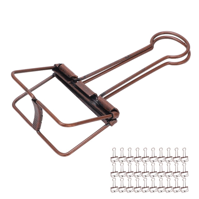Wire Binder Clips, 2 Inch Multi Purpose Sturdy Metal Paper Clamps 30Pcs For Tickets Black,Bronze,Purple Bronze