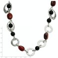 thumbnail image 3 of Collier Pendentif en Acier Inoxydable Ovales Onyx Pierre Océan Breloque Perle Station, 3 of 7