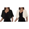 thumbnail image 1 of (2-Pack) Kcodviy Women Solid Mesh Womens Fall Cardigan Sweaters Irregular Short Sleeve Loose Acrylic Cardigan Beach Holiday Tops, 1 of 6