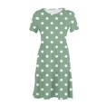 thumbnail image 4 of Weiqiqre Robes pour Femmes Été Décontractées à Manches Courtes Col Ras du Cou Robes T-Shirt Amples Évasées Mini avec Poches, 4 of 5