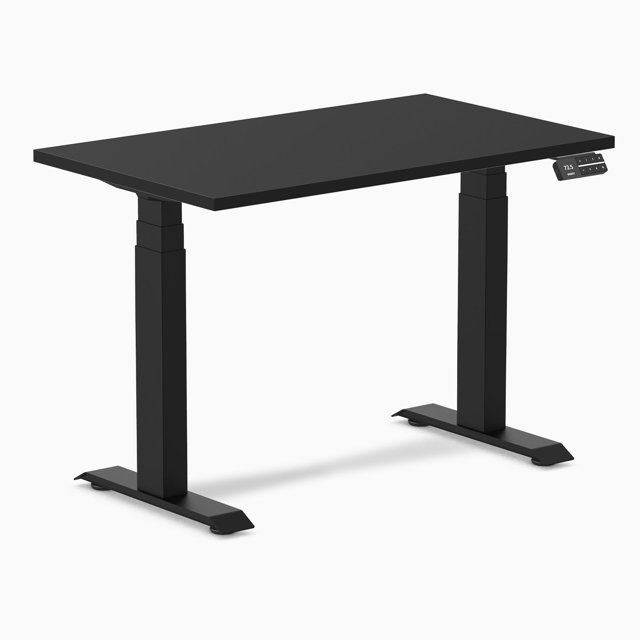Desky Bureau Assis-Debout Mini Double - Noir / 40 x 24 Pouces / Noir Mat