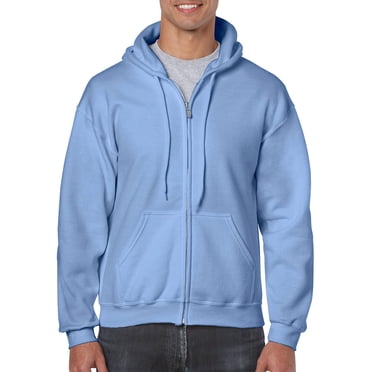 Gildan Sweat à Capuche à Fermeture à Glissière en Polaire pour Hommes Bleu Carolina Grand