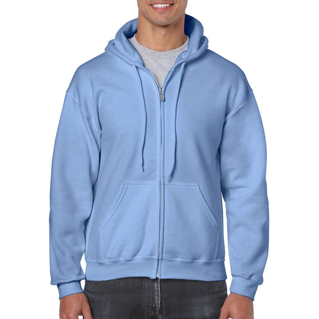 Gildan Men's Fleece Zip Hooded Sweatshirt Carolina Blue Small