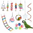 thumbnail image 1 of Parrot Hanging Chewing Toys Metal Rope Small Ladder Stand Budgie Cockatiel Cage Bird Toy Set, 1 of 10