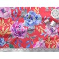 thumbnail image 3 of Soimoi Orange Cotton Poplin Fabric Leaves & Floral Print Sewing Fabric BTY 56 Inch Wide, 3 of 3