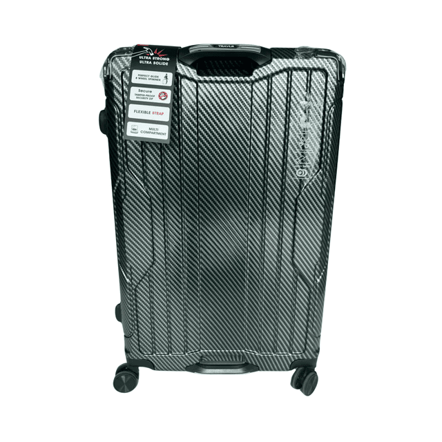 TRAVLR Valise Rigide Moyenne à Imprimé Texturé (25 Pouces) Extensible, Anti-Rayures, Huit Roues Silencieuses et Serrure TSA - Vert Foncé