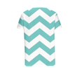 thumbnail image 5 of FAIWAD Women Summer Tops Short Sleeve Irregular V Neck Button T-Shirts Geometric Color Block Print Tees Blouses, 5 of 5